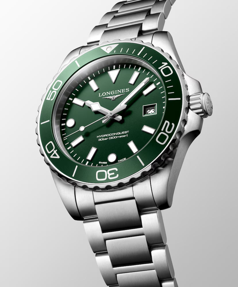 HydroConquest | 42mm, Stainless Steel, Green Dial