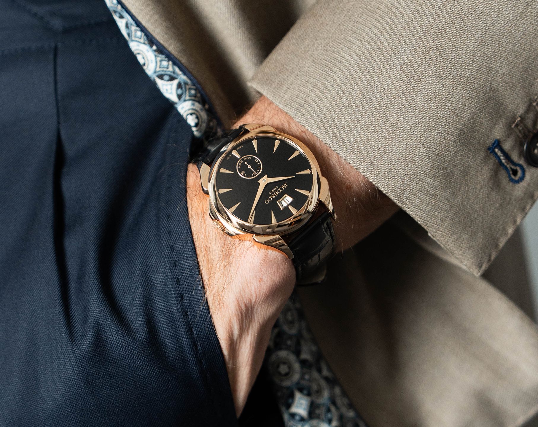 Palatial Classic | 42mm, Rose Gold Case, Leather Strap