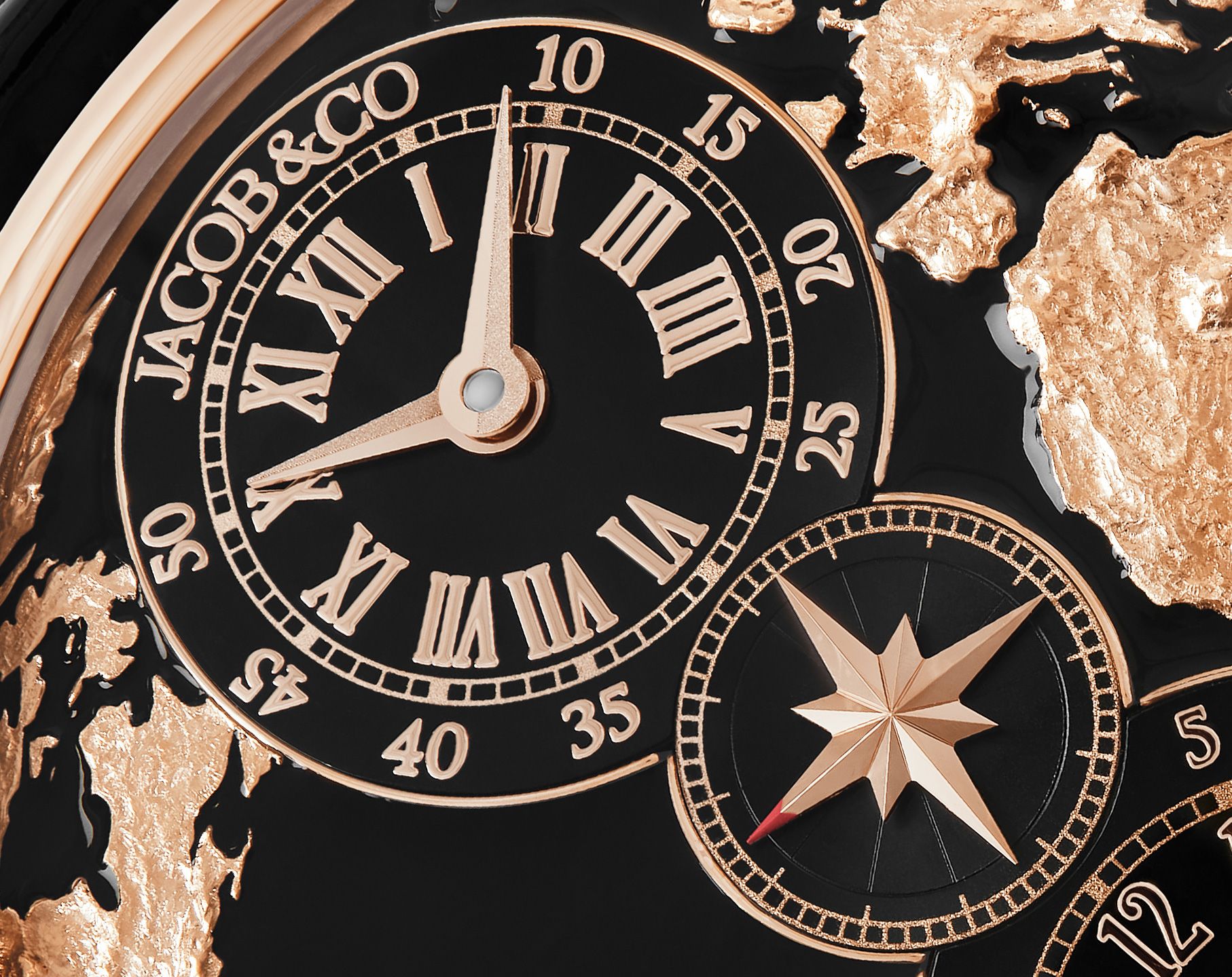 Jacob & Co The World Is Yours Dual Time Zone | 43mm, Rose Gold