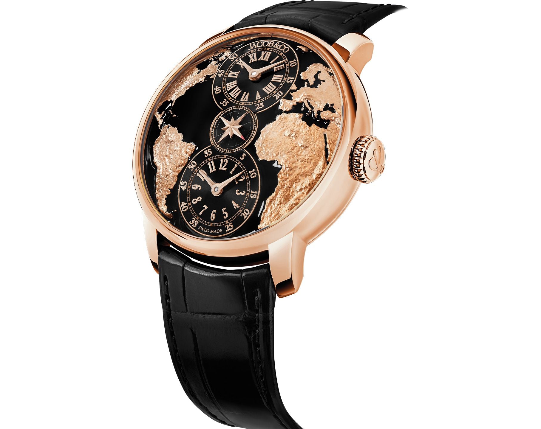 Jacob & Co The World Is Yours Dual Time Zone | 43mm, Rose Gold