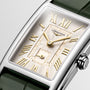 DolceVita | 32mm, Stainless Steel, Ivory Gilt "flinqué" Dial, Green Alligator Strap, Womens Watch
