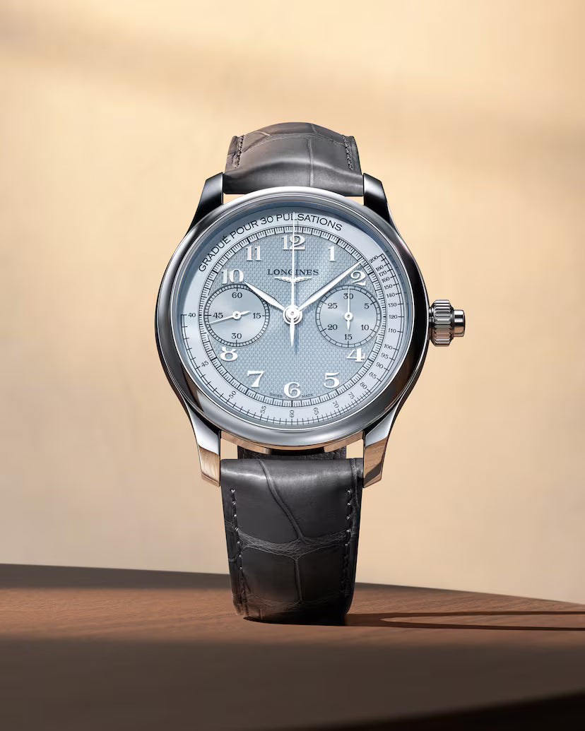 Master Chrono Monopusher | 41mm, Stainless Steel Case, Frosted Blue "Barleycorn" Dial