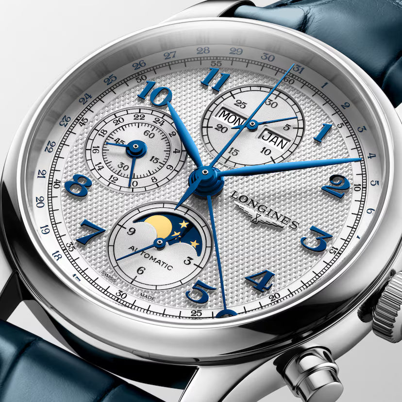 Master Chrono Moonphase | 41mm, Stainless Steel Case, Alligator Strap
