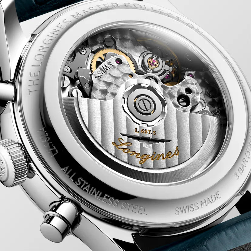 Master Chrono Moonphase | 41mm, Stainless Steel Case, Alligator Strap