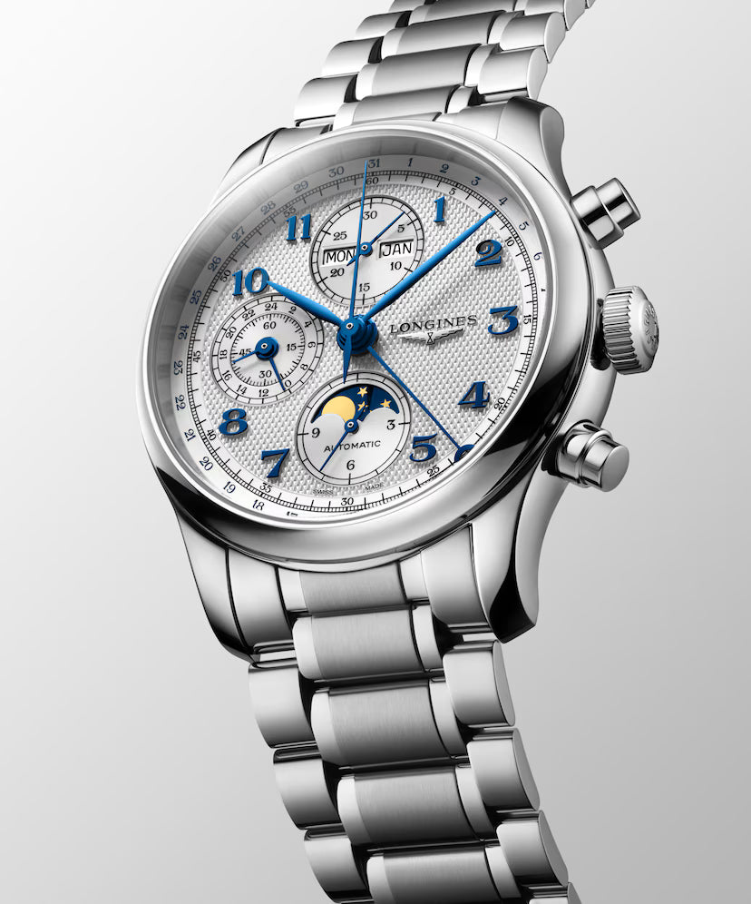 Master Chrono Moonphase | 41mm, Stainless Steel, Silver "Barelycorn" Dial