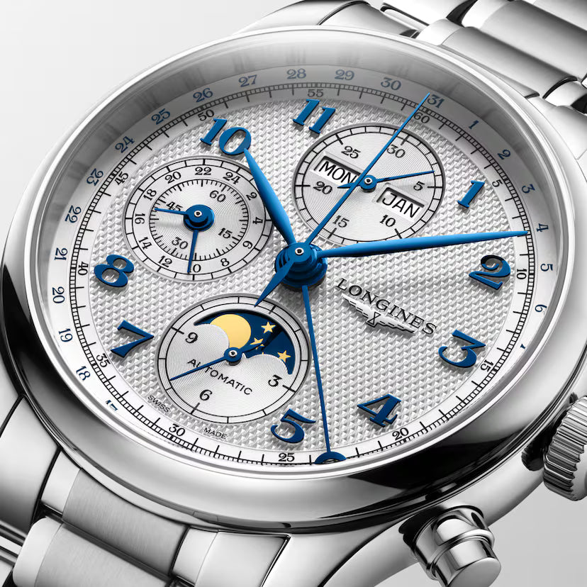Master Chrono Moonphase | 41mm, Stainless Steel, Silver "Barelycorn" Dial