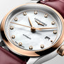 Master | 30mm, Stainless Steel and 18K Rose Gold, White mother-of-pearl Dial, Bordeaux Alligator Leather, Womens Watch