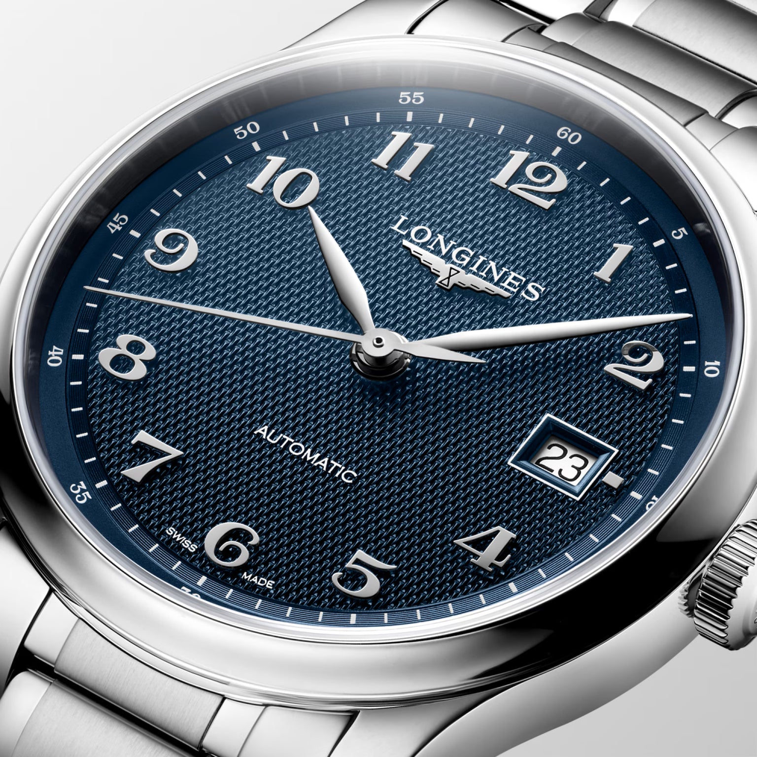 Master | 39mm, Stainless Steel, Blue "barleycorn" Dial, Mens Watch