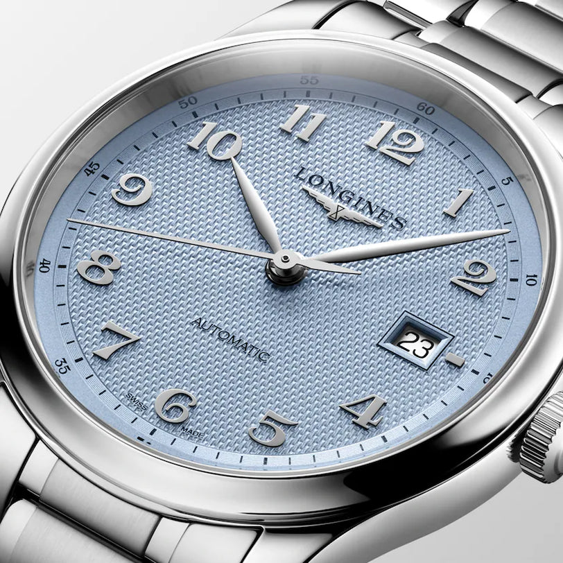 Master | 41mm, Stainless Steel, Light Blue "Barleycorn" Dial