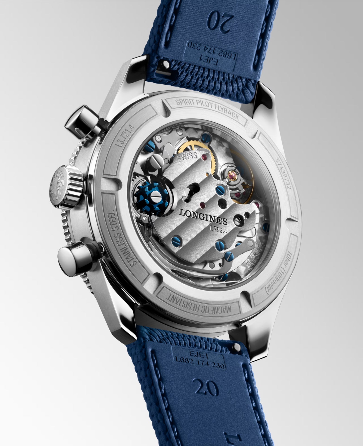 Spirit Pilot Flyback | 39mm, Blue Rubber