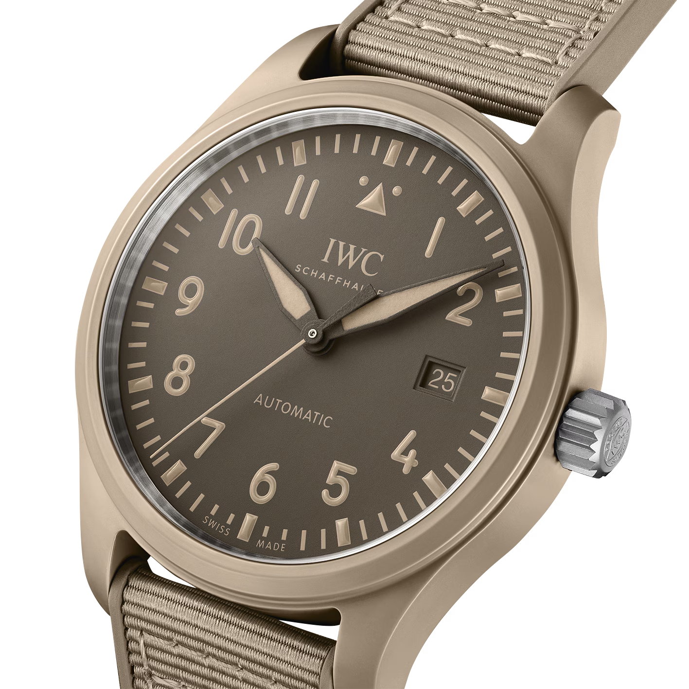 IWC Pilot's Watch TOP GUN Mojave Desert watch with brown strap and dial