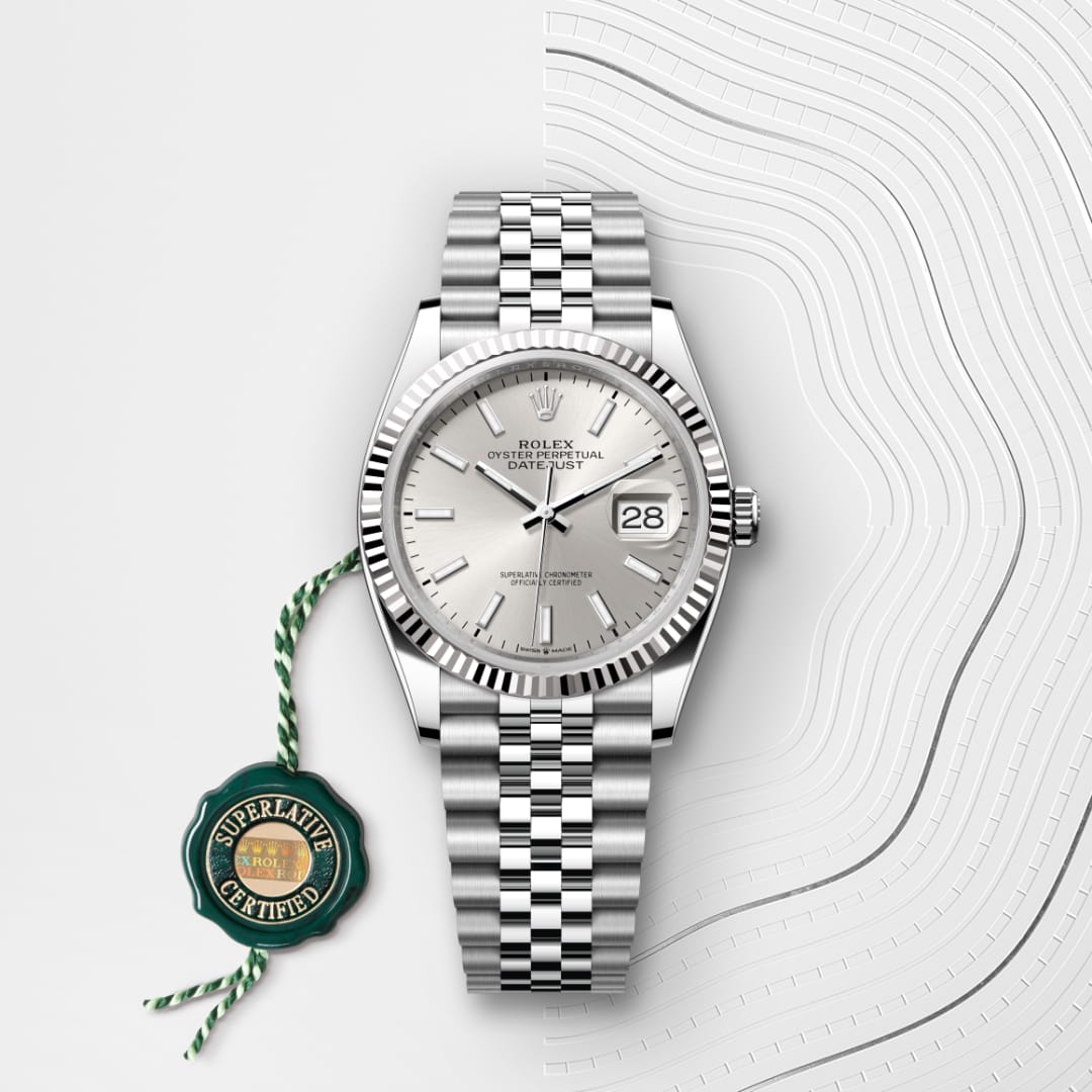 Rolex Datejust 36 Oyster, 36 mm, Oystersteel and white gold