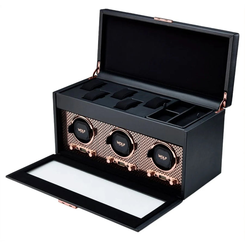 Axis Triple Watch Winder With Storage