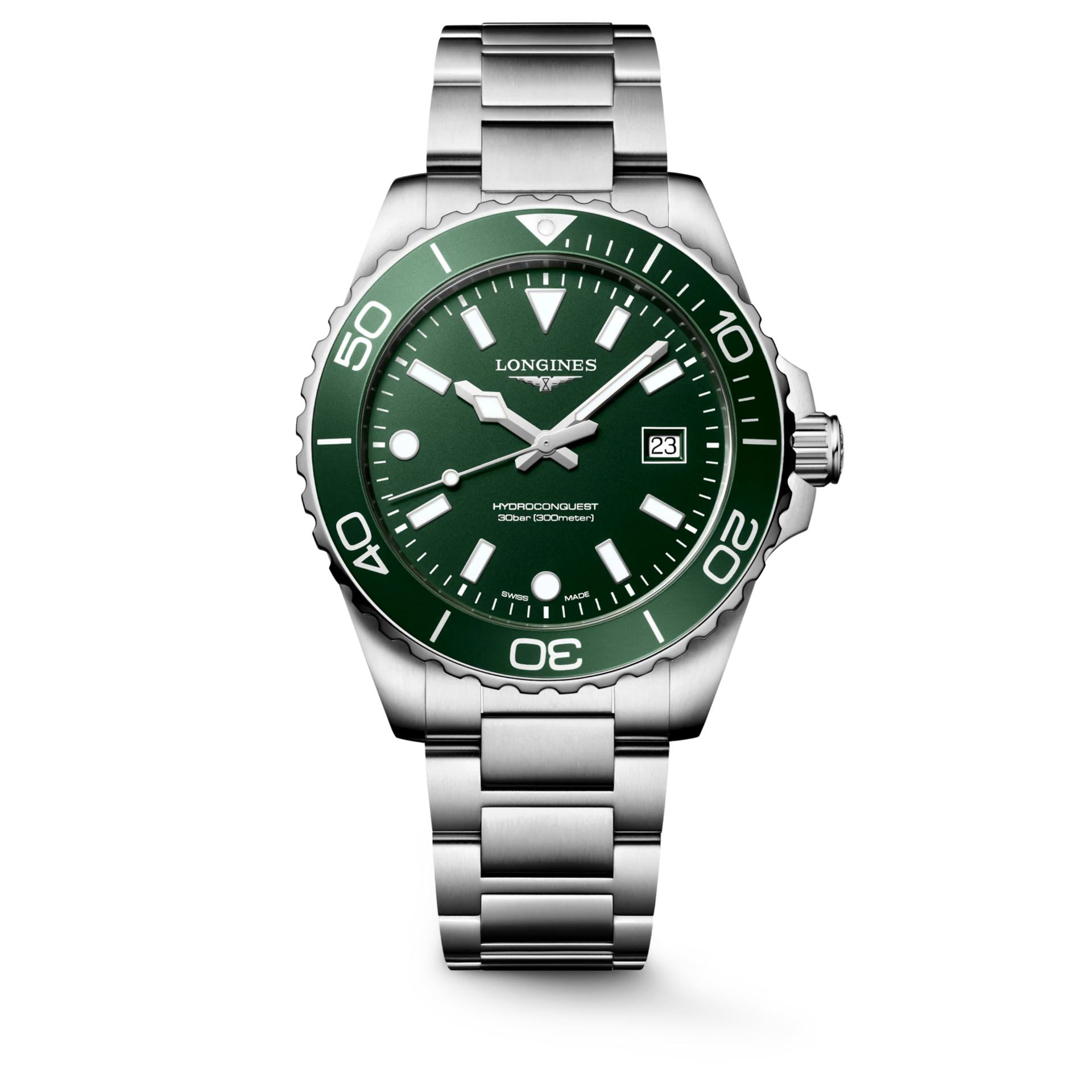 HydroConquest | 42mm, Stainless Steel, Green Dial