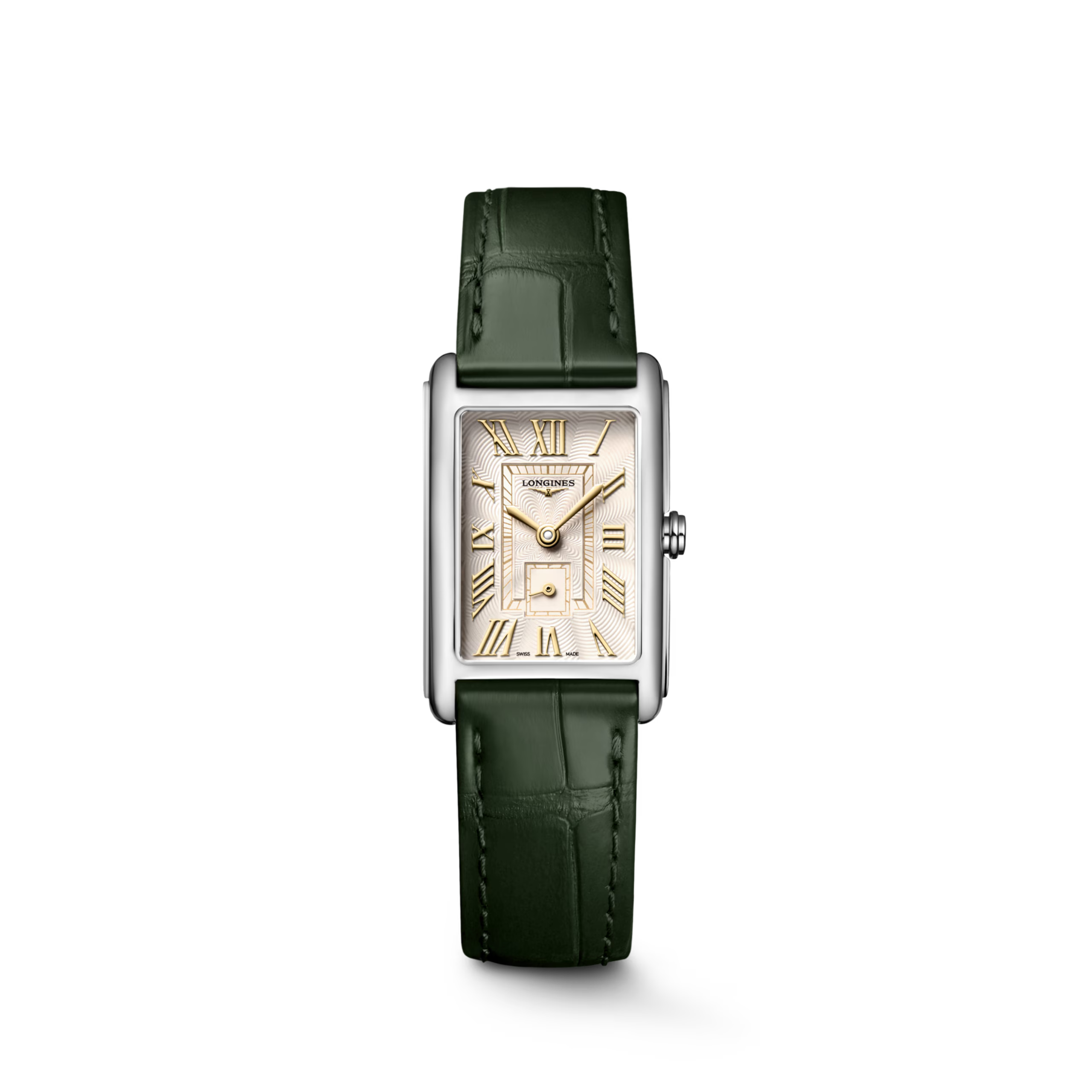 DolceVita | 32mm, Stainless Steel, Ivory Gilt "flinqué" Dial, Green Alligator Strap, Womens Watch