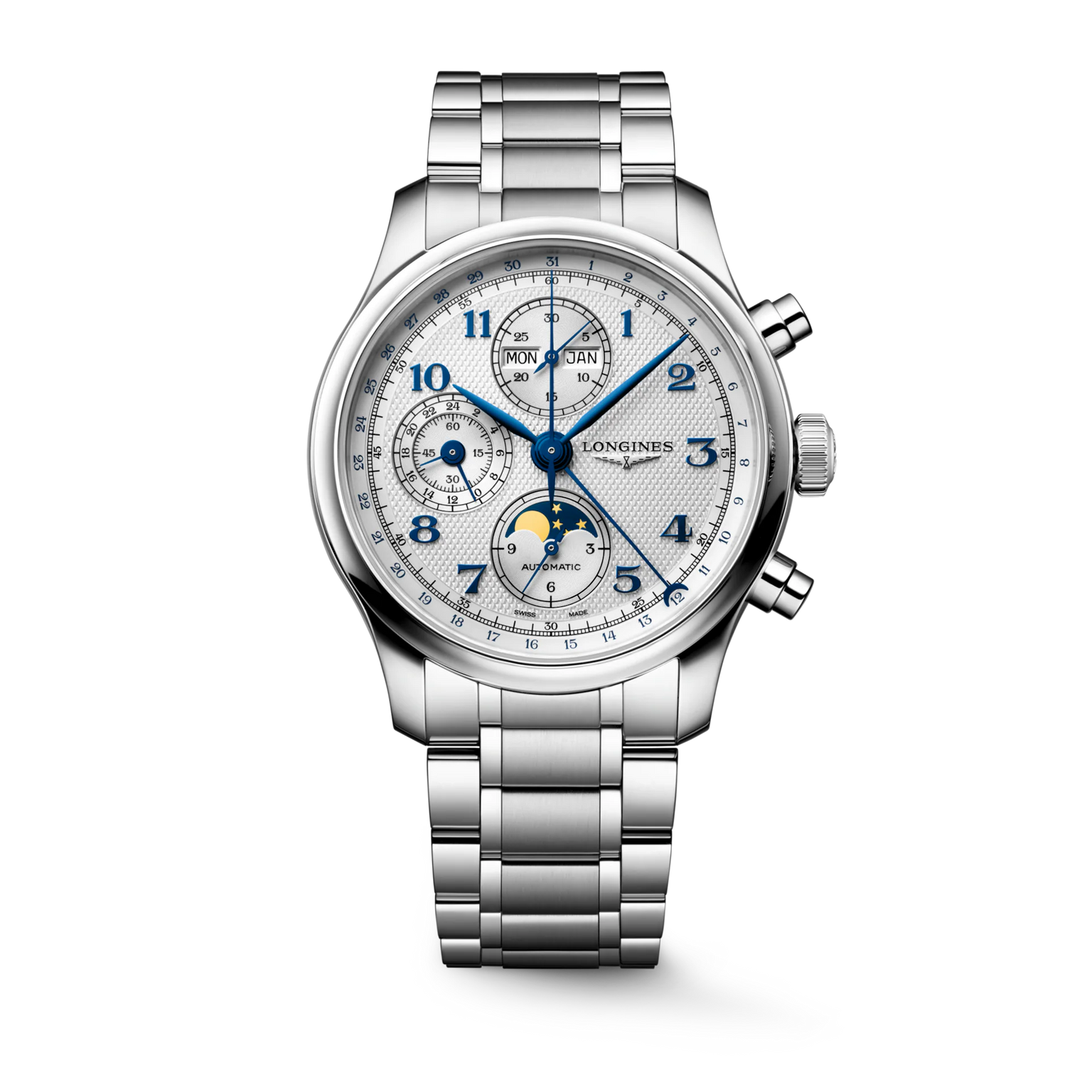 Master Chrono Moonphase | 41mm, Stainless Steel, Silver "Barelycorn" Dial