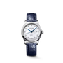 Master | 30mm, Stainless Steel, White mother-of-pearl Dial, Blue Alligator Leather,  Womens Watch