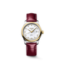 Master | 30mm, Stainless Steel and 18K Yellow Gold, White mother-of-pearl Dial, Bordeaux Alligator Leather, Womens Watch