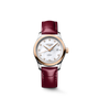 Master | 30mm, Stainless Steel and 18K Rose Gold, White mother-of-pearl Dial, Bordeaux Alligator Leather, Womens Watch