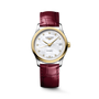 Master | 34mm, Stainless Steel and 18K Yellow Gold, White mother-of-pearl Dial, Bordeaux Alligator Leather, Womens Watch