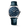 Master | 39mm, Stainless Steel, Blue "barleycorn" Dial, Blue Alligator Leather, Mens Watch