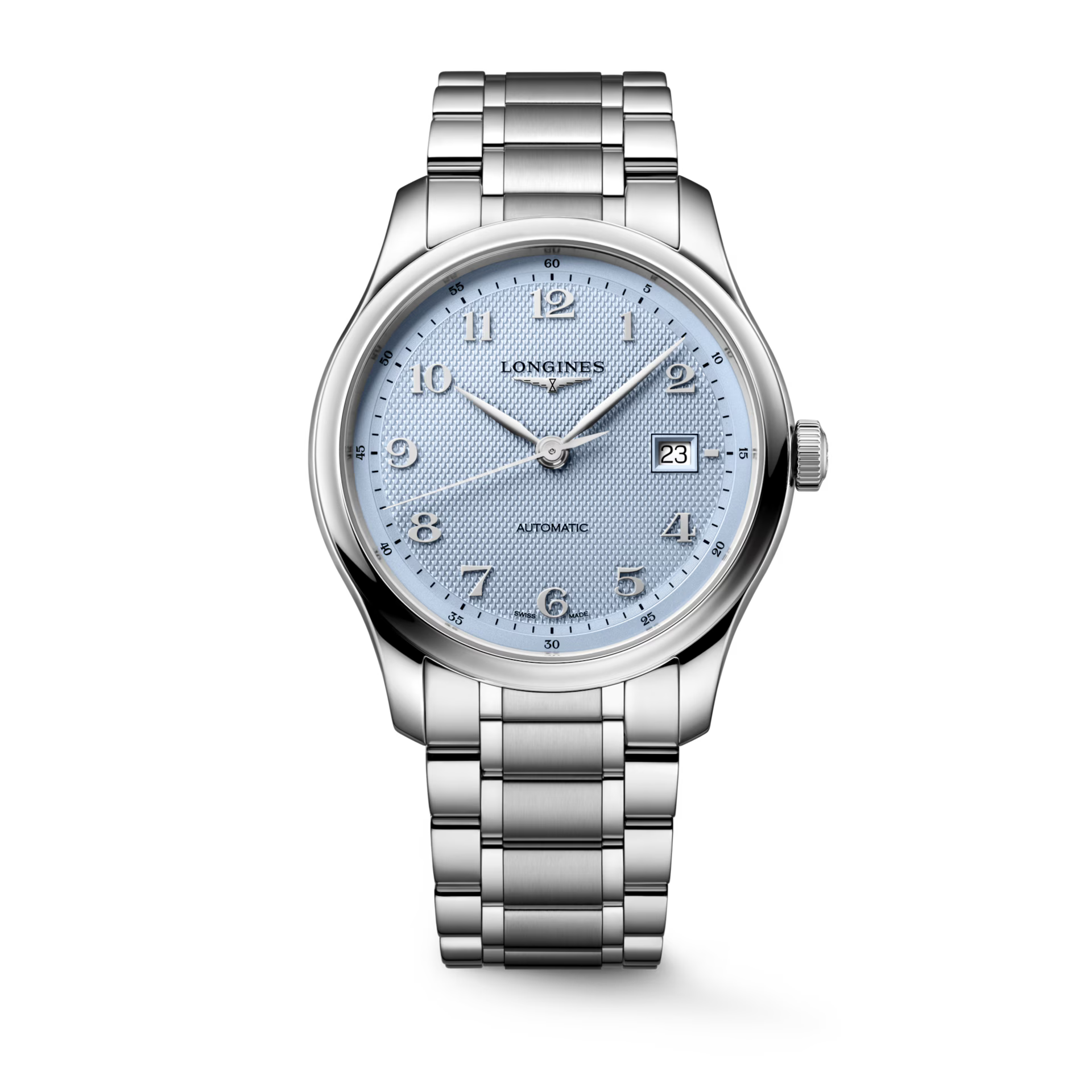 Master | 41mm, Stainless Steel, Light Blue "Barleycorn" Dial