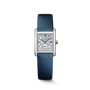 Mini DolceVita | 29mm, Stainless Steel, Snow-set & White mother-of-pearl Dial, Blue Veal Leather Strap, Womens Watch