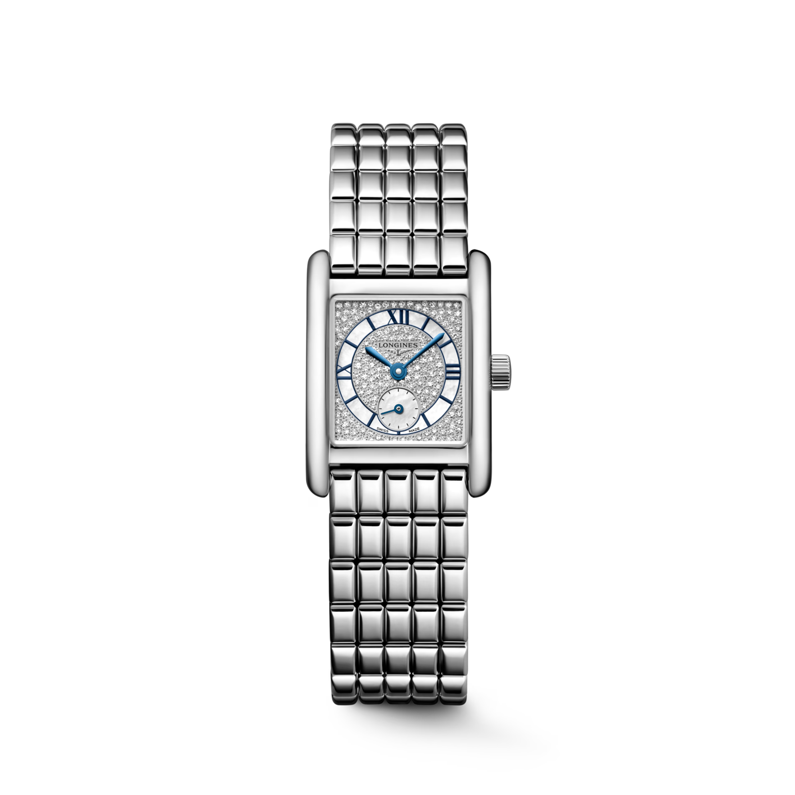 Mini DolceVita | 29mm, Stainless Steel, Snow-set & White mother-of-pearl Dial, Womens Watch